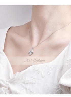 A.DHepburnS925满锆四叶草项链
