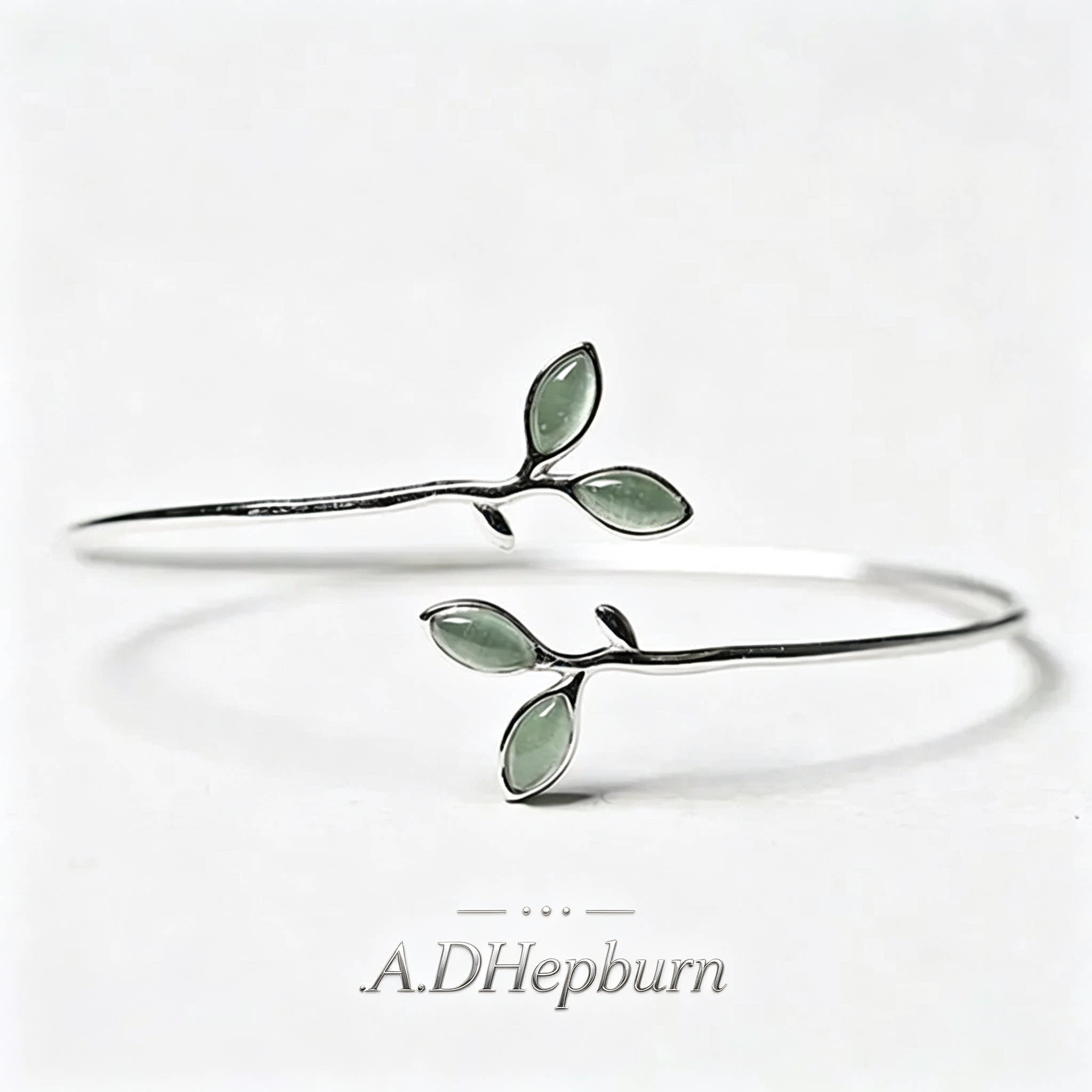 A.DHepburn猫眼石树叶手镯轻奢女