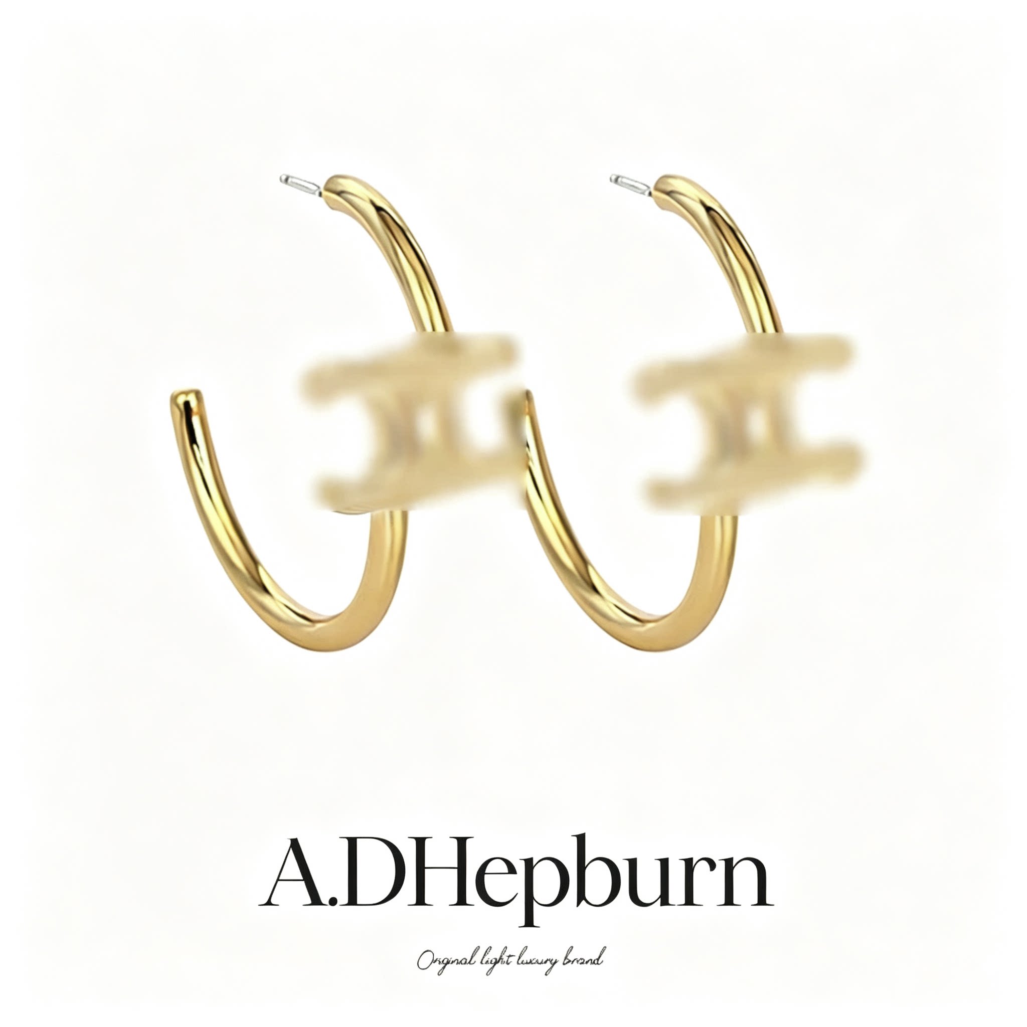 A.DHepburn法式C形半圈耳钉轻奢