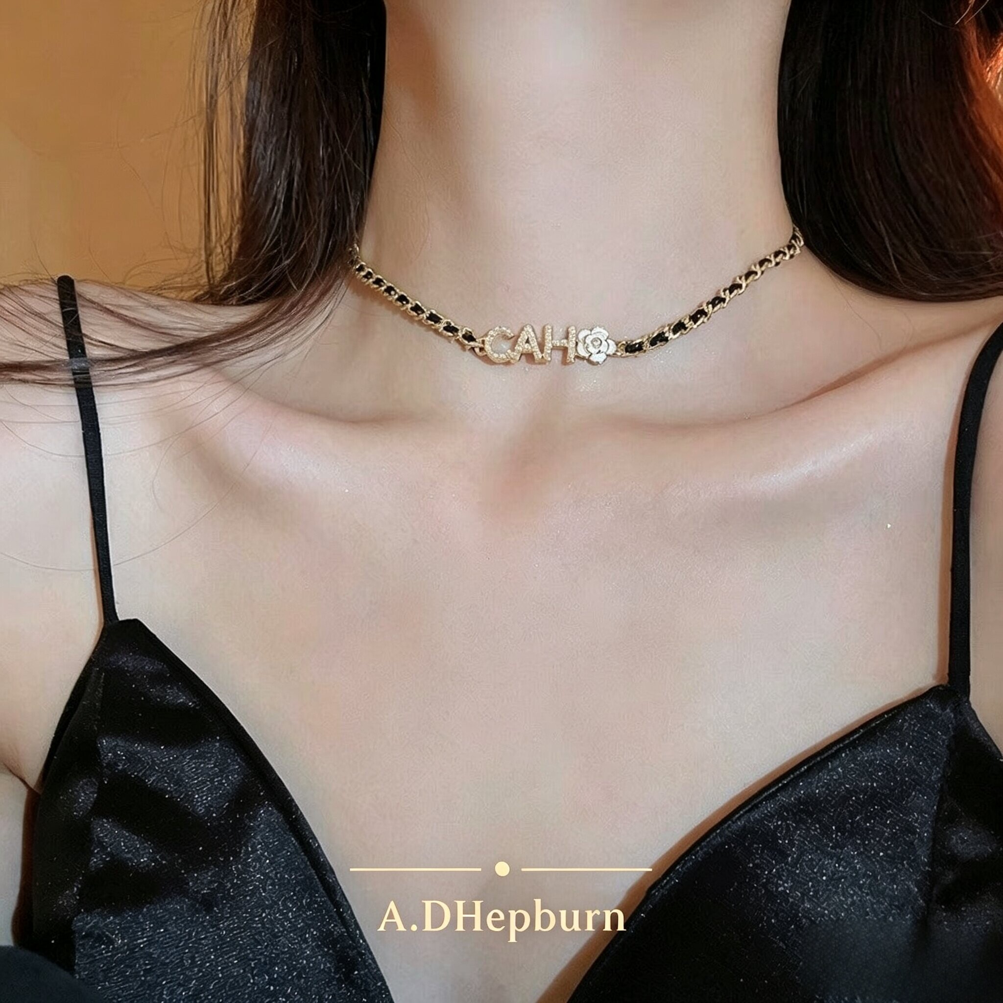 A.DHepburn不掉色山茶花项链轻奢