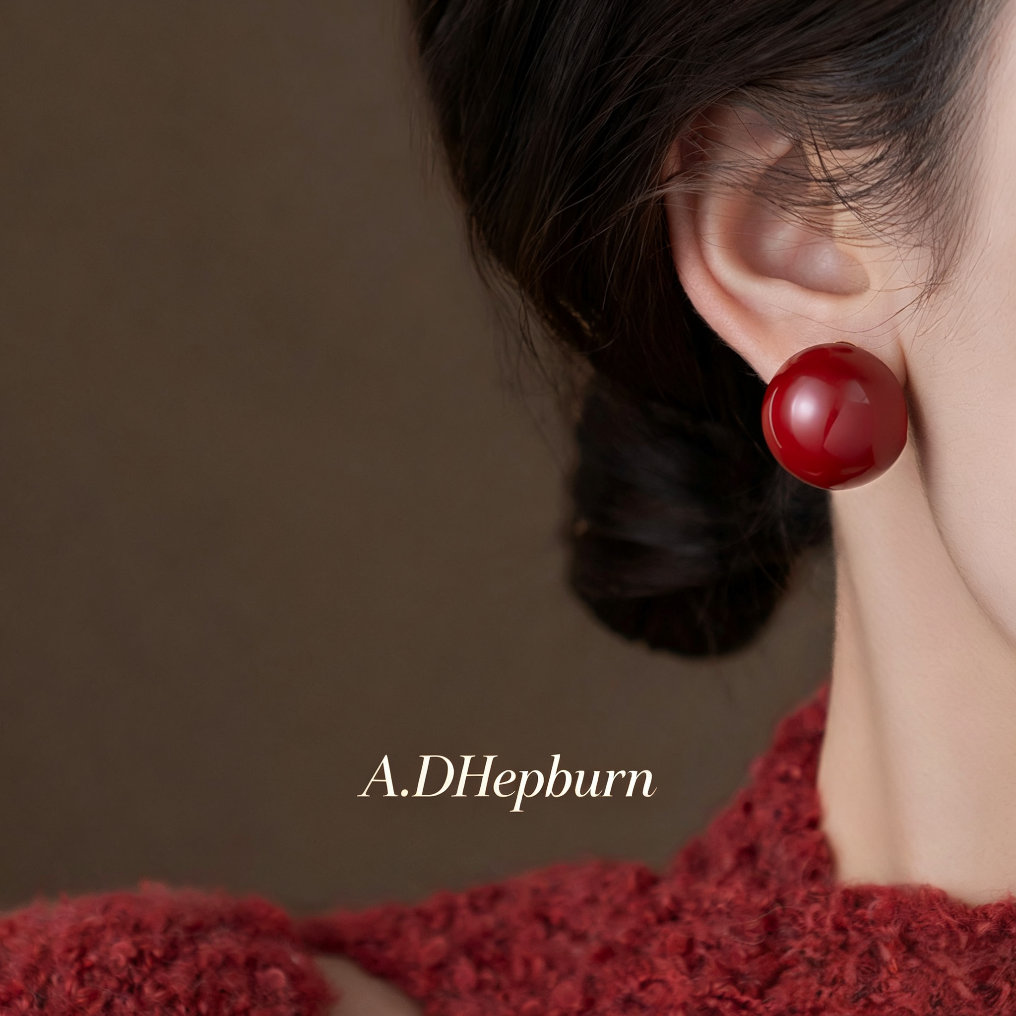 A.DHepburn珍珠咬口耳钉女款轻奢