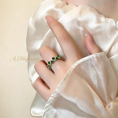 A.DHepburn祖母绿招财女戒