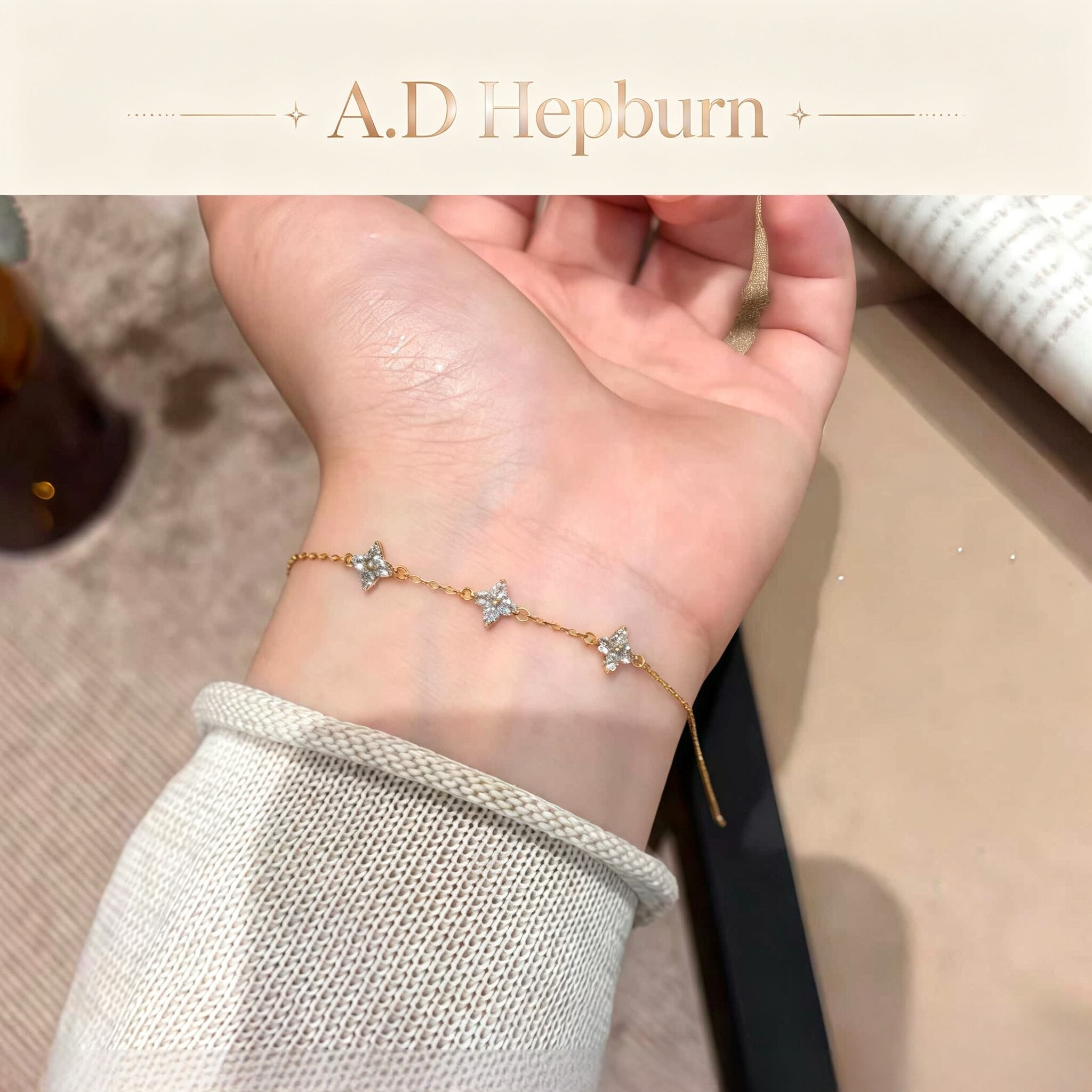 A.DHepburn四叶草手链气质百搭