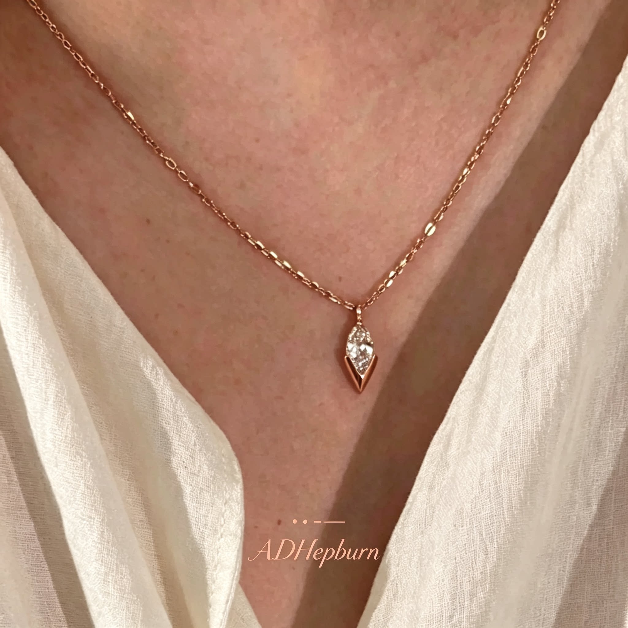 A.DHepburn亮晶晶马眼锆石项链女