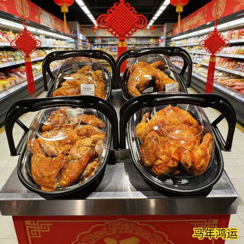 烤鸡打包盒一次性长方形整只烤鸡打包盒炸鸡保温羊头卤味盒图片