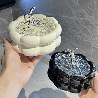 轻奢烟灰缸带盖防飞灰高级感摆件