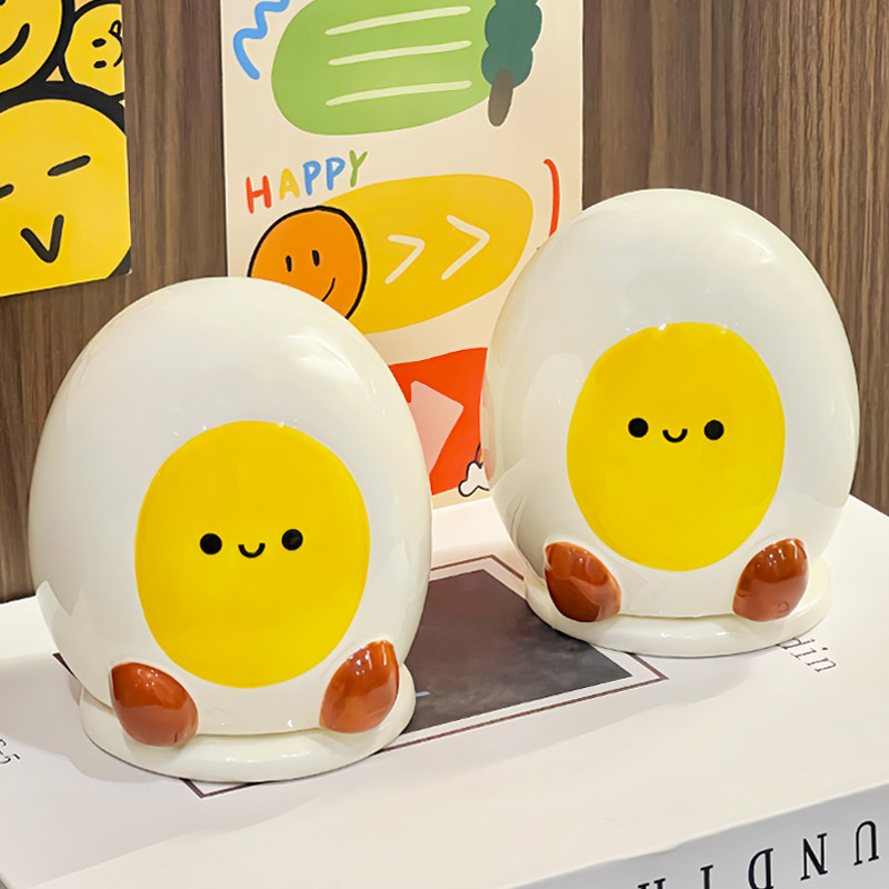 荷包蛋牙签盒2025新款牙签筒棉签牙线收纳家用牙签罐创意陶瓷高级,收纳整理,牙签盒,淘宝优惠券,粉丝福利购,淘宝优惠卷