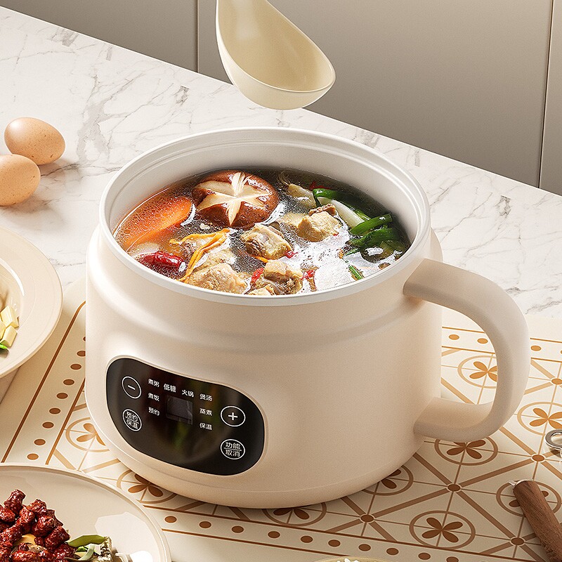 小型煮面电热火锅家用多功能一体煮锅电热锅宿舍学生电煮锅煎炒蒸