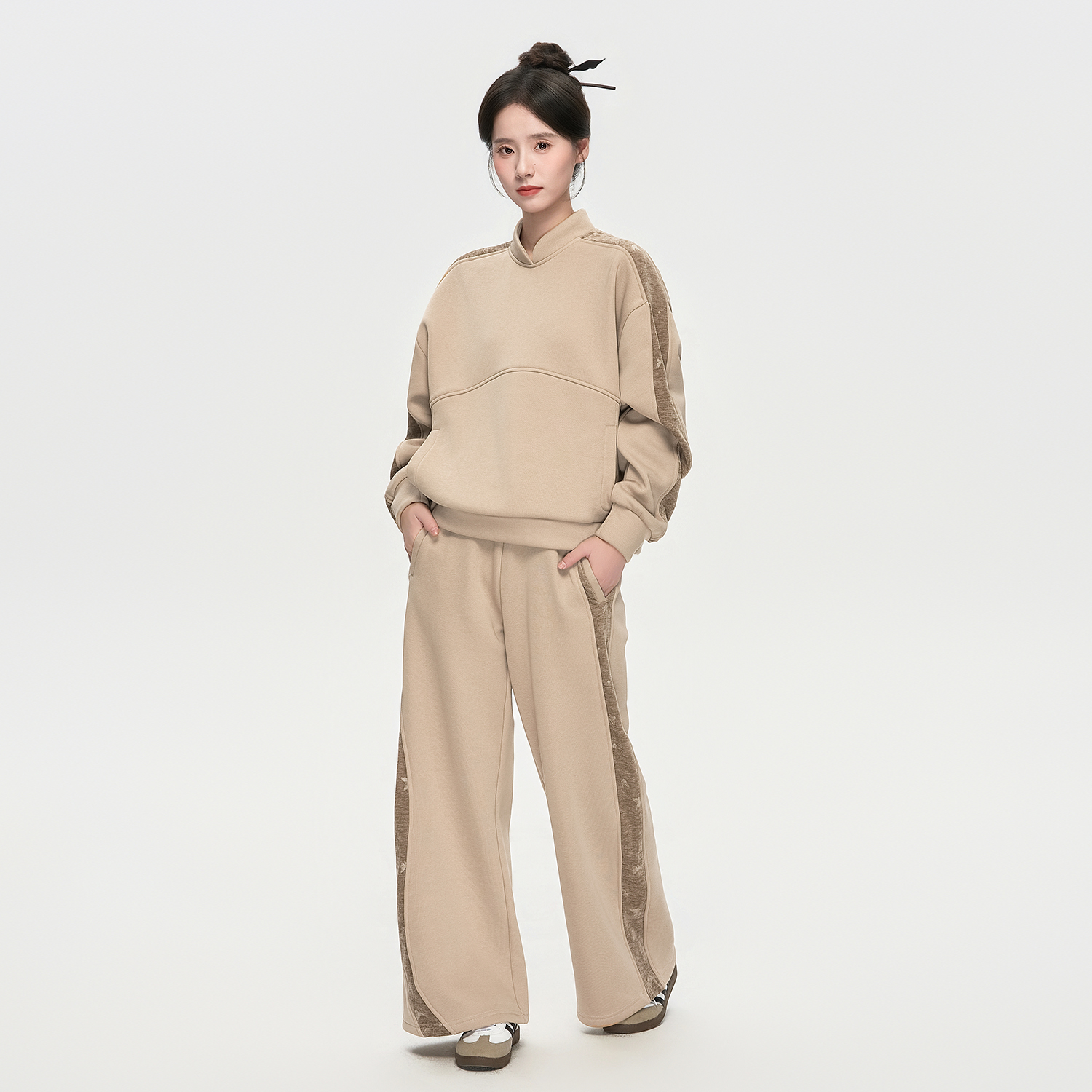 星河汉歌纯棉2025冬加绒运动套装