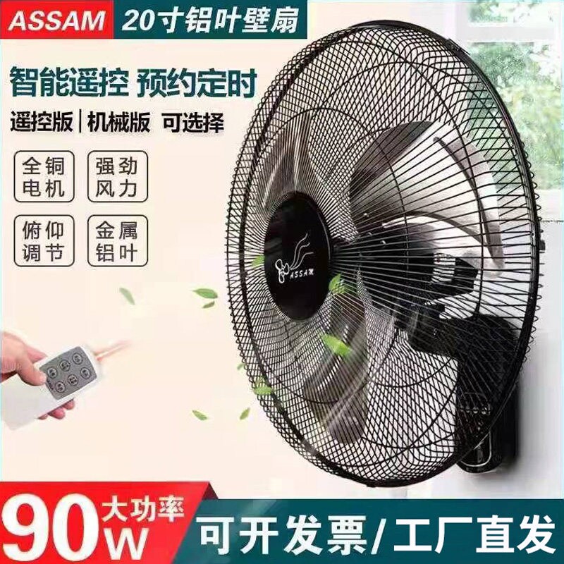 铜芯壁扇壁挂式电风扇挂壁扇电扇控定时工业20寸家用摇头机械式遥