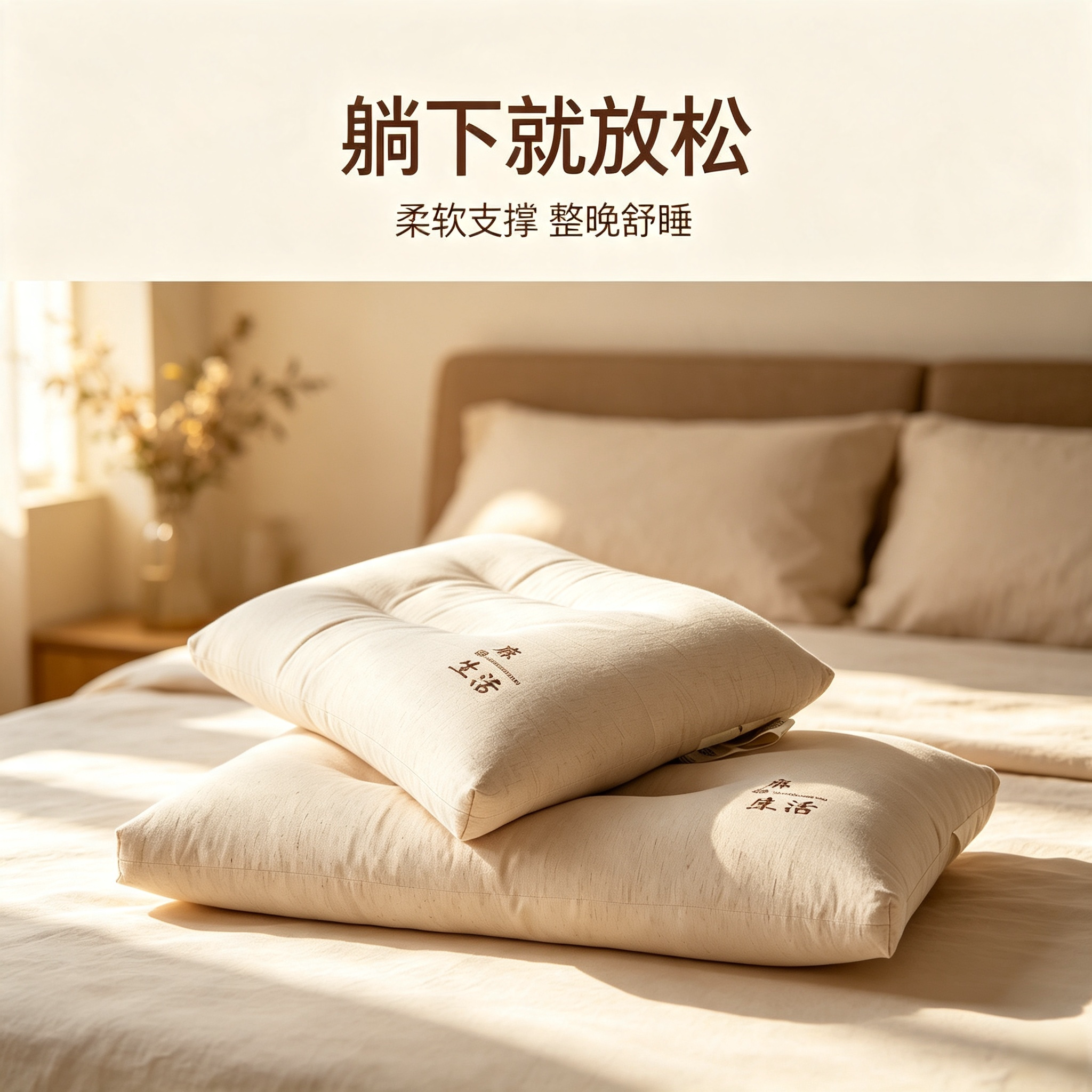 亚麻棉超柔软枕芯护颈椎助眠枕芯