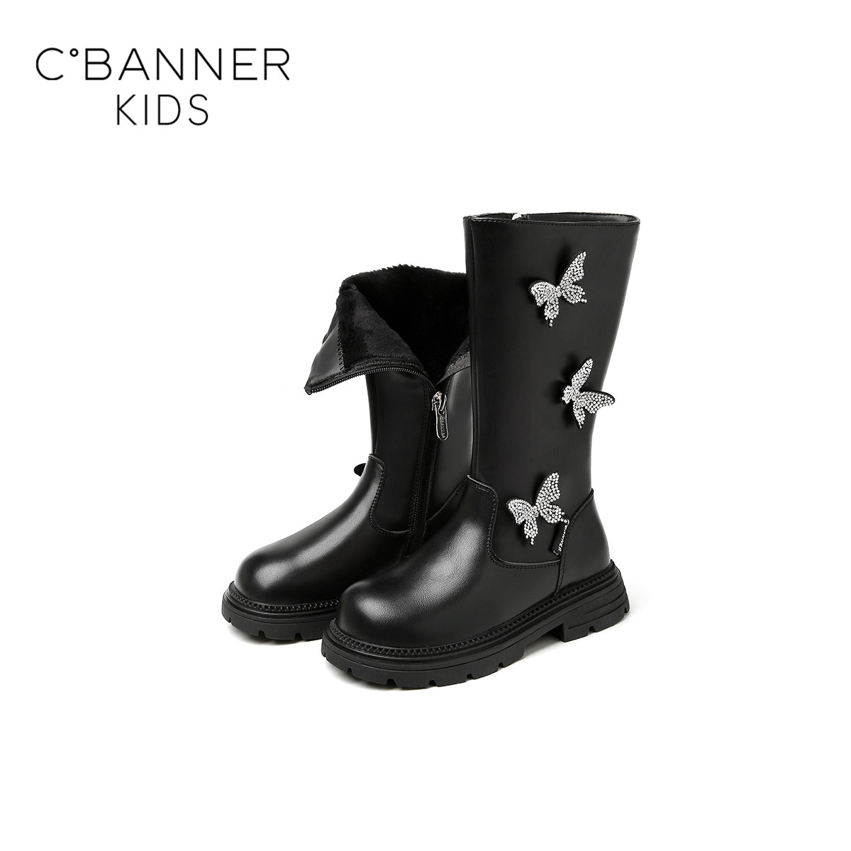 千百度儿童皮靴2025冬季新款女童百搭加绒公主长靴洋气时尚高筒靴,童鞋/婴儿鞋/亲子鞋,皮靴,淘宝优惠券,粉丝福利购,淘宝优惠卷