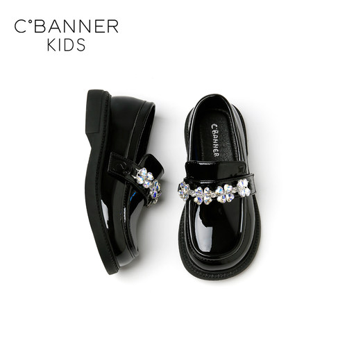 千百度女童乐福休闲软底皮鞋