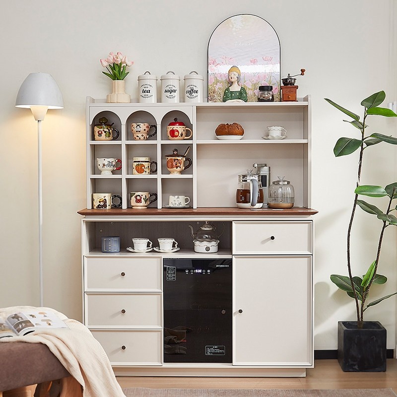 奶油实木茶吧机置物柜一体智能柜厅餐边柜带消毒柜式带水杯架客,厨房电器,茶吧机/泡茶机,淘宝优惠券,粉丝福利购,淘宝优惠卷