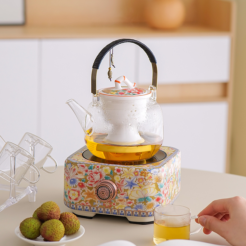 电陶炉煮茶器耐高温玻璃茶壶全自动小型烧水壶家用电茶壶茶具套装