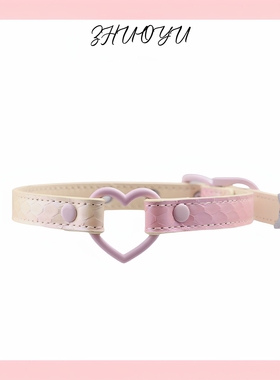 灼欲*手作真皮粉色渐变花纹项链