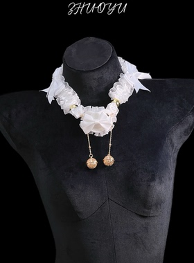 灼欲*手作铃铛蝴蝶结可爱少女心ddlg软胶奶嘴口塞puppy蕾丝挂链