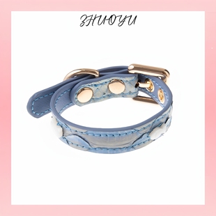 灼欲*扣手环PUPPY情趣皮质手环小众设计感手链贝母小鱼小猫设计