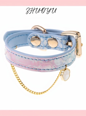 灼欲*手作贝母吊坠真皮刻字定制轻奢可调节手环手链饰品情侣礼物