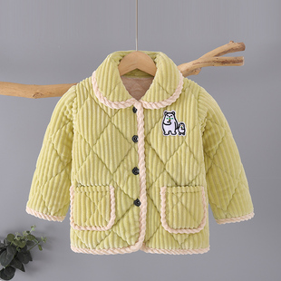 冬季中大童保暖棉衣上衣三层夹棉男童女童棉袄儿童加厚款棉服套装