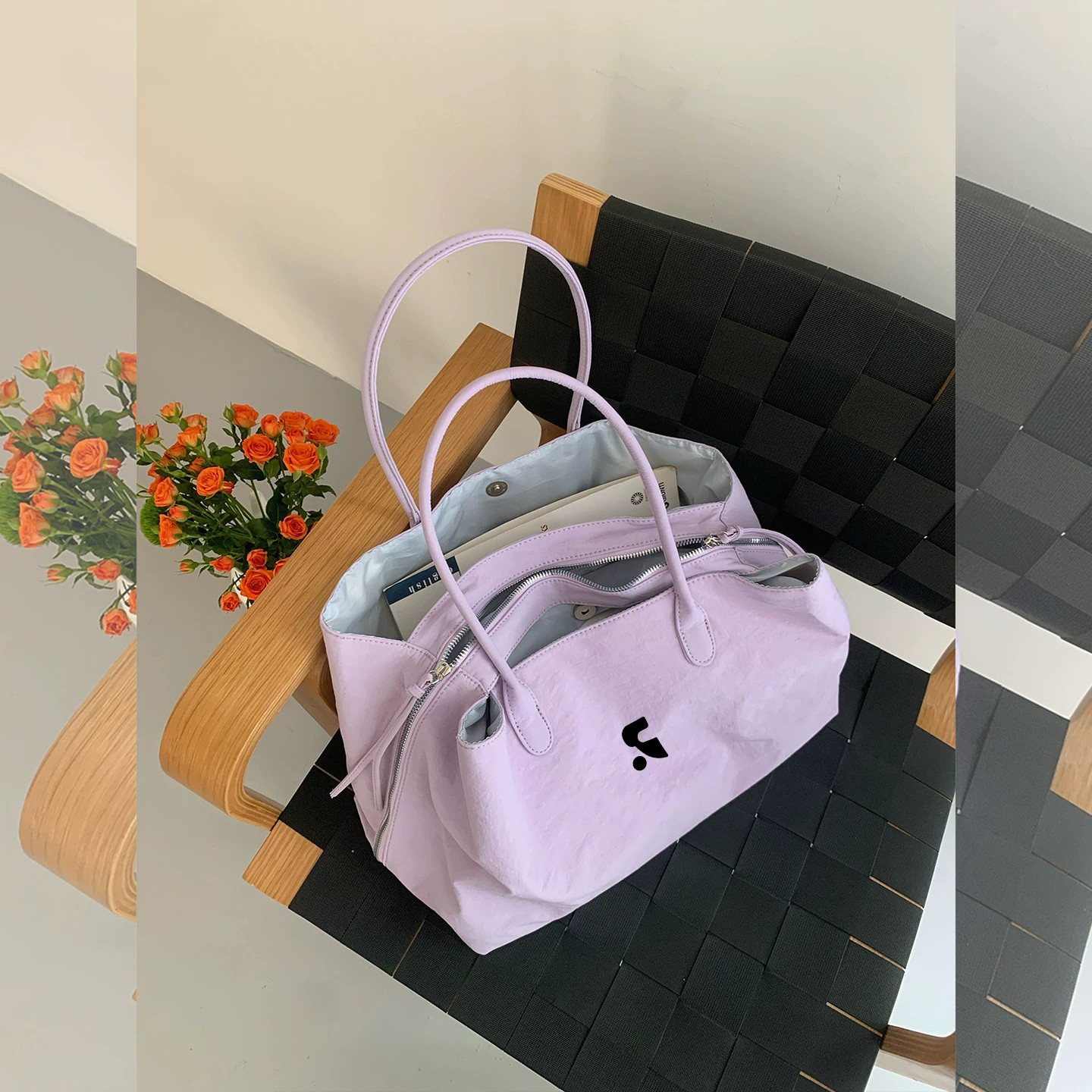 【清仓特价】【韩代正品】RR HEPBURN 大容量托特包多隔层电脑包