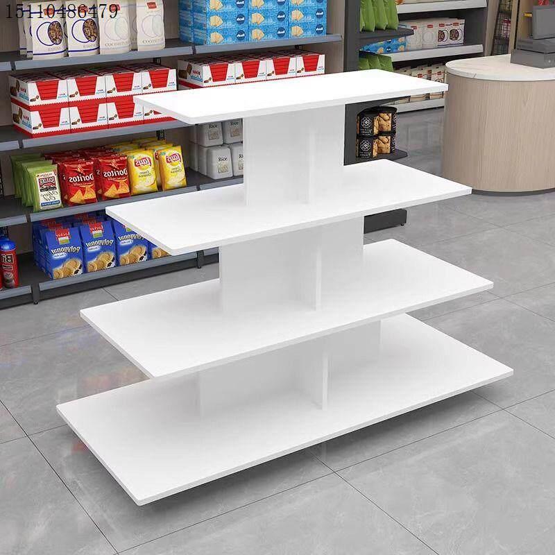木质圆形中岛展示柜超市礼品酒水饮料展示柜母婴百货用品货架货架