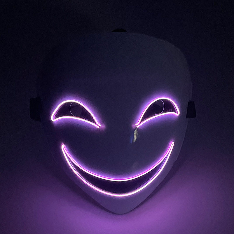 u88y发光蛭子影胤面具塑料全脸面具小丑漆黑的黑之契约者万圣