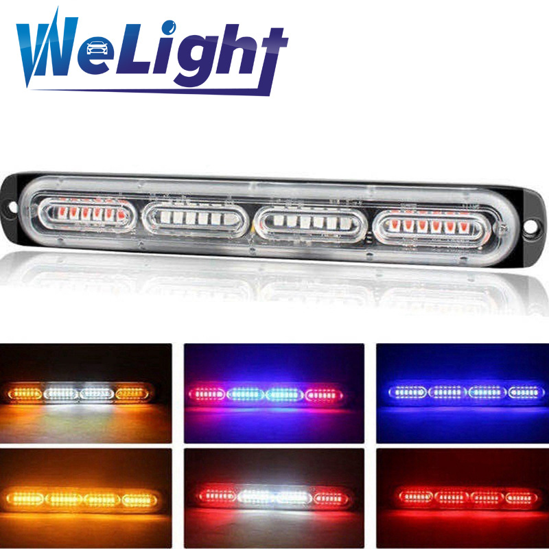 24LED超薄红蓝爆闪侧边灯摩托车