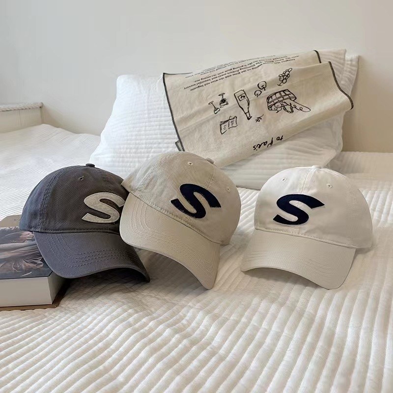 新款S字母刺绣棒球帽高品质休闲洋气韩版鸭舌帽百搭ins,运动/瑜伽/健身/球迷用品,棒球帽,淘宝优惠券,粉丝福利购,淘宝优惠卷
