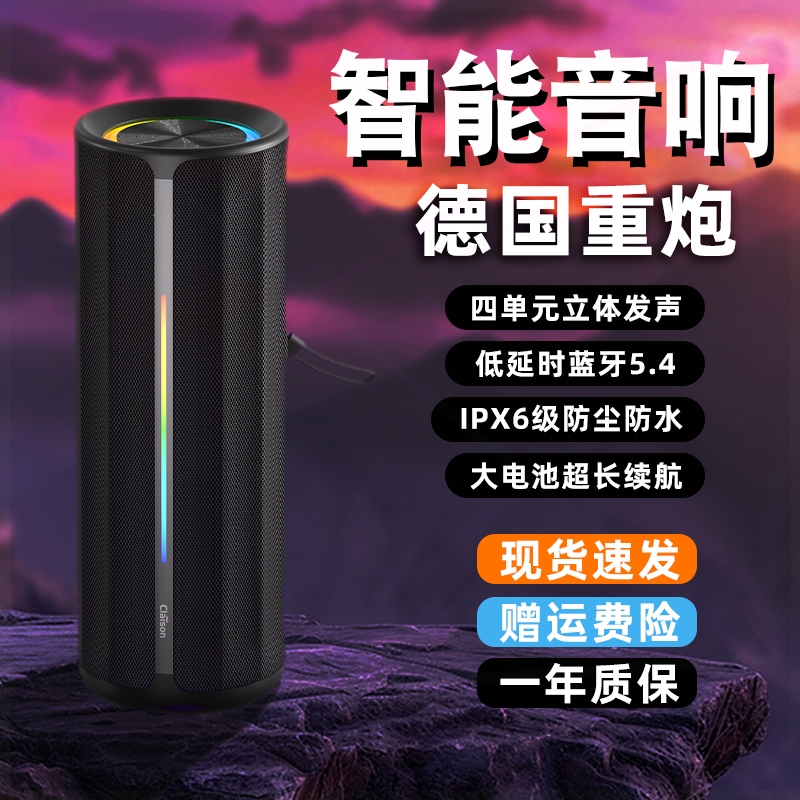 携式户外防水TWS蓝牙音箱插卡低音炮高音质长续航无线蓝牙音响便