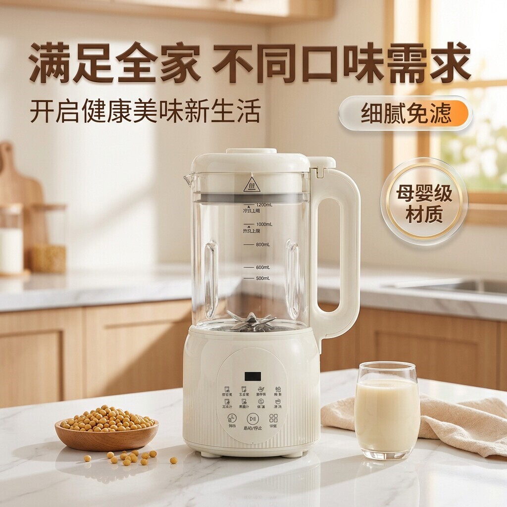 日本幸甚破壁机豆浆机家用全自动