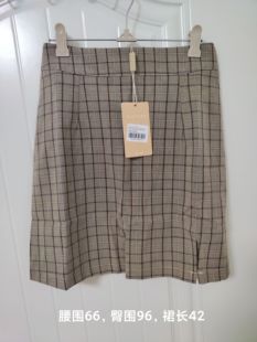 学院风女新款裙子女春夏高腰a字半身裙复古法式褶子格纹包子短裙