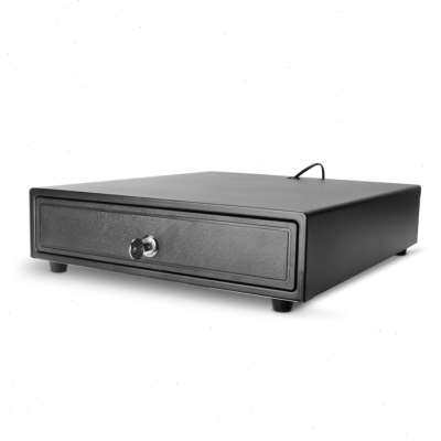 黑色小钱箱 二维火收银机收款钱箱 收银箱 钱柜盒子带锁四格三档