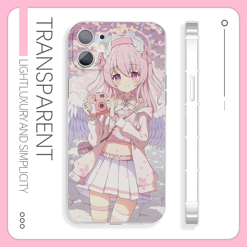 苹果16手机壳碧蓝档案江小春白色天使小香风粉色系13适用于15p