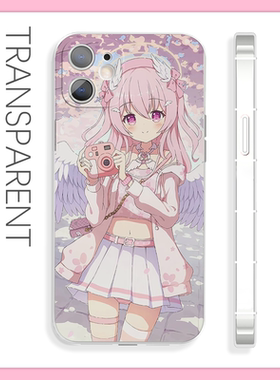 苹果16手机壳碧蓝档案江小春白色天使小香风粉色系13适用于15pro小米14OPPOa72红米k60荣耀play8iQOOz9魅族21