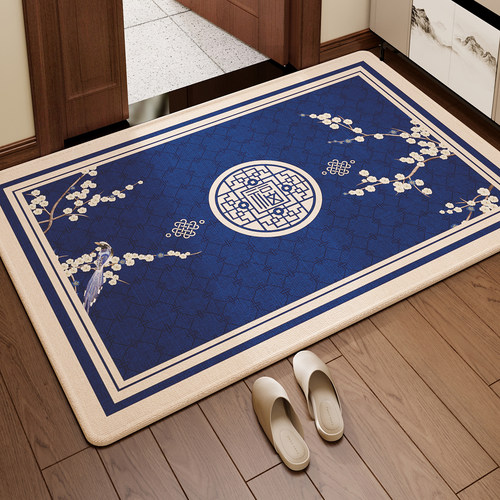 新中式蓝色地垫入户门高级感门内