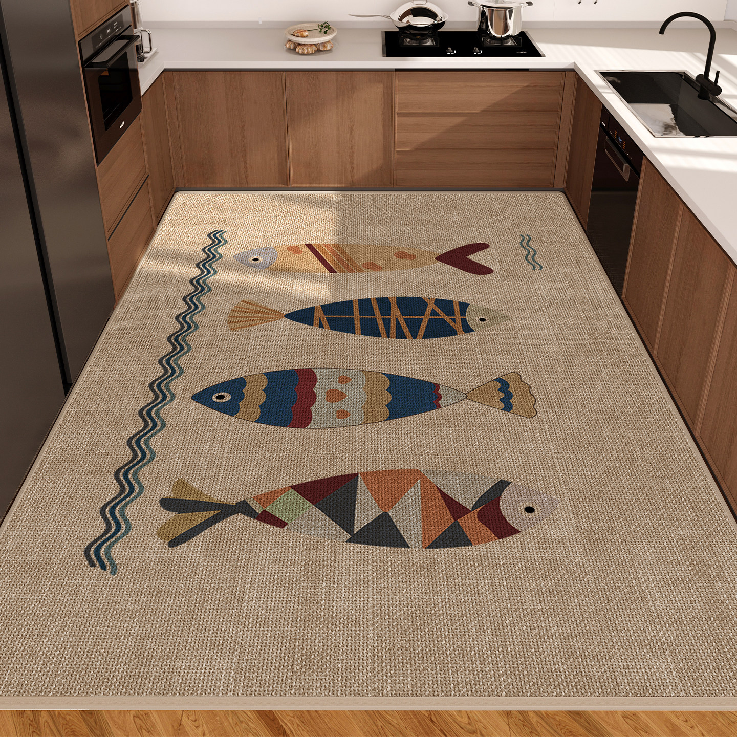 编织厨房地垫吸水吸油防滑耐脏免洗脚垫家用简约高级防摔整铺定制,居家布艺,厨房地垫,淘宝优惠券,粉丝福利购,淘宝优惠卷