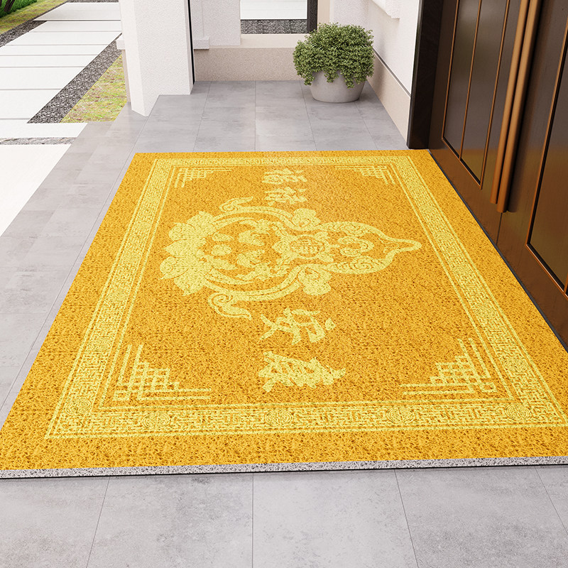 新中式黄色地垫入户门垫入门门外丝圈脚垫入户门进门门口金色地毯,居家布艺,入户地垫,淘宝优惠券,粉丝福利购,淘宝优惠卷