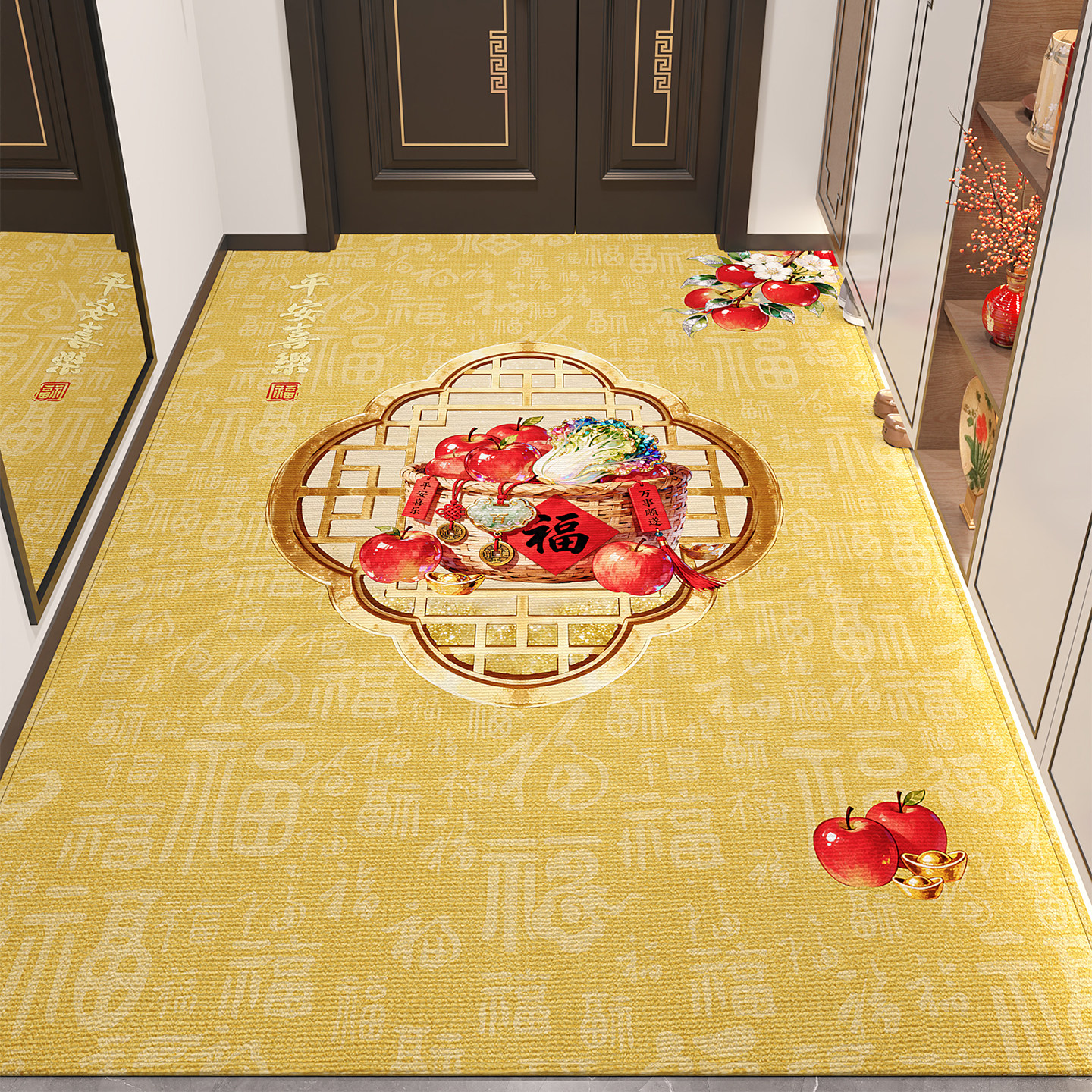 地垫入户门垫金黄色喜庆丰收进门垫脚垫门口垫地垫新中式地毯定制,居家布艺,入户地垫,淘宝优惠券,粉丝福利购,淘宝优惠卷