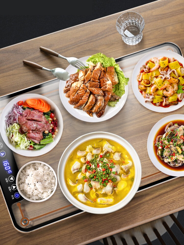 饭菜保温板电磁炉家用热菜板带火锅暖菜板旋转热菜神器餐桌加热垫