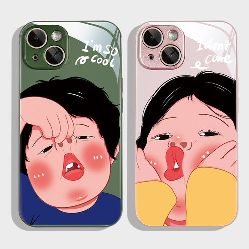 搞怪卡通~iPhone15promax苹果14pro适用nova11华为p50/mate60小米13/新款opporeno10vivox80荣耀90情侣手机壳