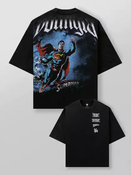 Youngla's New American Superhero Collaboration Heavyweight Pure Cotton Printed Fitness Loose-Fitting Unisex Short-Sleeve T-Shirt