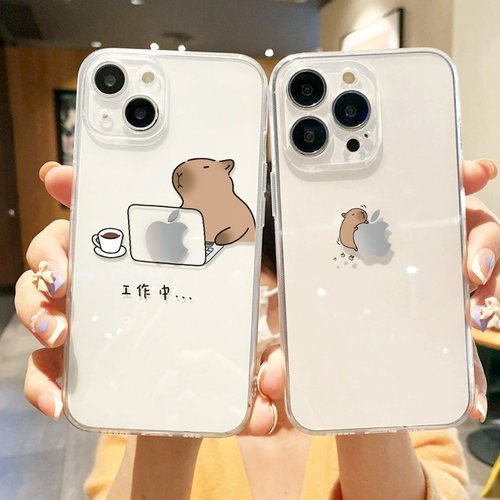 水豚卡通可爱透明硅胶手机壳