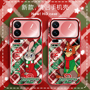 适用vivo小米oppo手机壳17pro新款 圣诞15ultra朱迪尼克k90疯狂动物城iqoo15情侣13卡通reno14秋冬findx9玻璃8