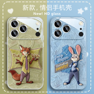 适用苹果iphone17pro手机壳16plus疯狂动物城15PROMAX朱迪尼克14毛绒13新款 12mini情侣11秋冬17air防摔保护套