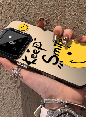 黄色笑脸适用1714Pro新款13Ultra情侣12pro卡通11可爱10K80高级k70女note14pro保护套13至尊