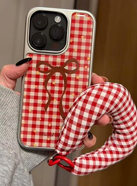 ins风韩系格纹蝴蝶结适用500pro手机保护壳新款honor400高级感300ultra矽胶200全包magic8防摔magic7女保护套