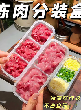 窄缝冰箱分格保鲜盒冰箱冻肉盒子冷冻食品级食物收纳盒分装盒家用