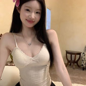 纯欲蕾丝小吊带带胸垫内搭背心女士外穿内衣性感春夏2025辣妹上衣