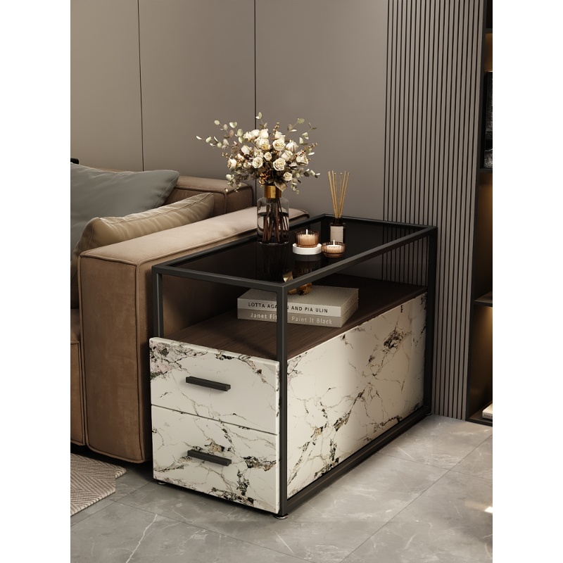 厂家直销实木玻璃沙发边几可定制